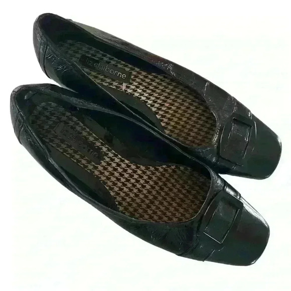 Liz Claiborne flats size 8.5  black used comfortable buckle - Picture 4 of 4